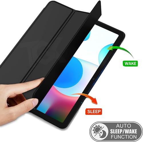 Image of TGK Trifold Flip Case Cover for realme Pad 10.4 inch Black Smart Flexible with Pencil Holder