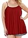 7th Element Plus Size Tank Tops for Womens Camisoles Cami Loose Fit Sleeveless Summer Dressy Shirts Blouse 2025 Summer(Wine Red,2X)