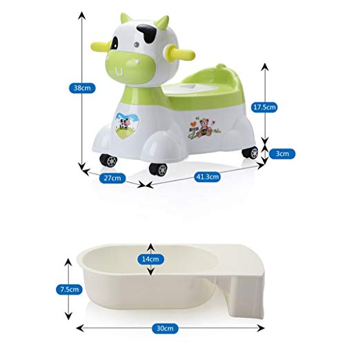 Gdsmtg Cute Cow Child Toilet, Baby Potty Training Chair Seat Multifunction Cartoon Car With Pulleys Portable (Color : Pink) #TOP4