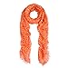 Premium Long Solid Color Dolka Dot Frayed Edge Scarf, Orange