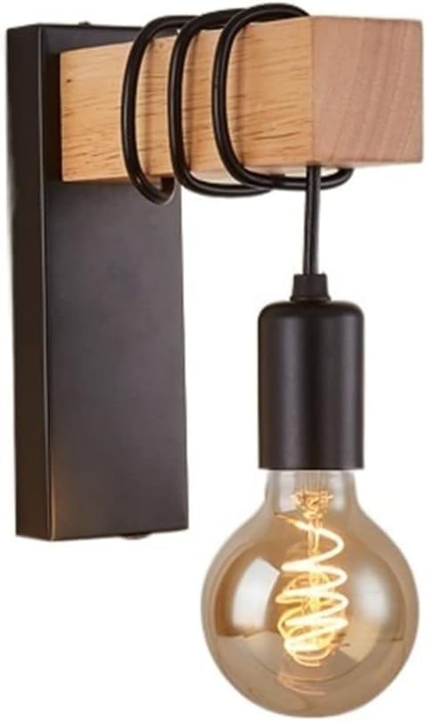 壁掛けランプ 木製ランプ 工業風 ベッドサイド - リビングルーム シンプル 寝室 階段 アート 装飾 背景