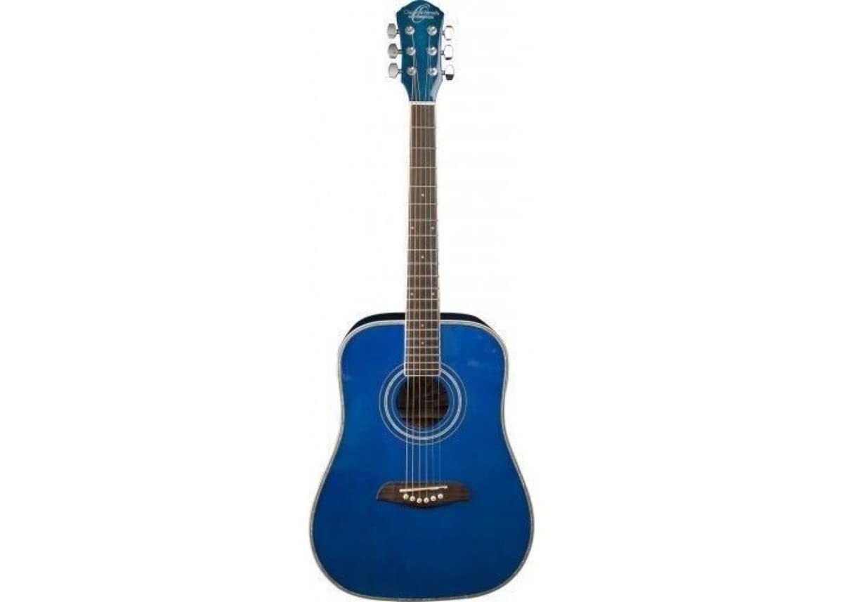 6 String OGHS 1/2 Size Dreadnought Acoustic Guitar. Trans Blue, Transparent (OGHSTBL-A)