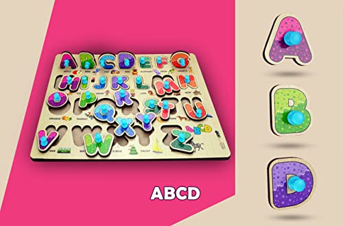 Image of Lefan Wooden Learning Educational Board For Kids, Puzzle Toys For 2 Years Old Boys & Girls Alphabets