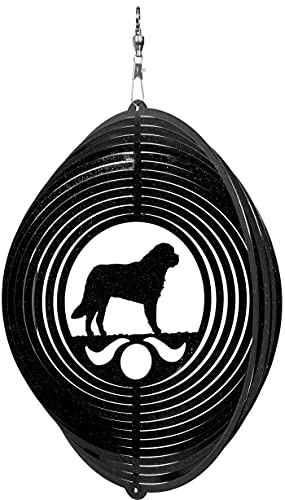 SWEN Products Saint Bernard Circle Swirly Metal Wind Spinner