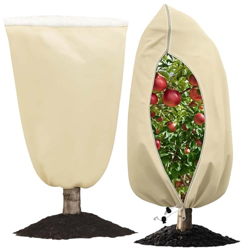 Funda para Plantas, 2 Piezas Cubierta Vegetal Tela no Tejida, Saco Cubre Plantas, Protector Plantas Invierno, Cubierta para Plantas Protección, Capucha Protectora Antiheladas, 70g/㎡, 120x180cm