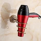  GZZ European-Style Kupfer Antiken Spirale Wand-Fön Halter, das Hotel Dekoriert Hochwertigen Geschnitzten Bronze Föhn Lagerregal