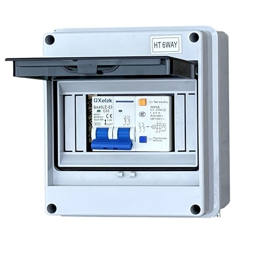 GXELZK 50A Spa Panel Equipped with GFCI 50A Circuit Breaker Box,120/240V, 12000W Capacity Offering Comprehensive Protection for Your Hot Tubs, Spas, Pools, and Home IP65 Waterproof
