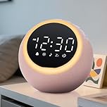 Mee 2ou Smart Digital Alarm Clock with White Noise, 25 Sounds, Night Light, Snooze, Sleep Timer, Adjustable Volume & Brightness – Mains Powered Bedside Alarm Clock for Kids, Girls, Adults, Bedroom Use