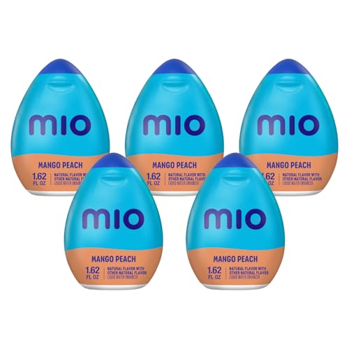 Image of MiO Liquid Water Enhancer for Sugar Free Flavored Hydration and Drink Mixing, Naturally Flavored Water Drops, Mango Peach, 1.62 Fluid Ounce (Pack of 5)