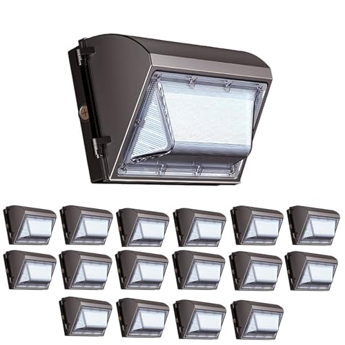16 Pack 130W LED Wall Pack Light with Dusk to Dawn Photocell, 19500LM 5000K Daylight IP65 Waterproof Wall Pack Lights Outdoor LED [Eqv. 800W HPS/HID] for Parking Lot, Warehouse, Yard AC120-2