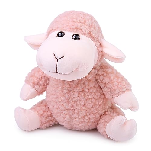 lilizzhoumax Peluche de Oveja 13cm/5” Sentarse Oveja Lindas muñecas de Relleno de roedores Oveja Peluche Suave Relleno Juguetes De Animales Salvajes, Regalo para Amigos Y Niños muñeco Rosa