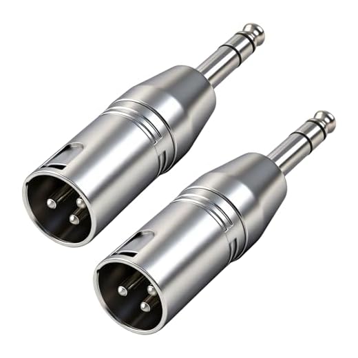 YENOVO XLR to TRS Adapter, Microphone Adapter, Audio Converter for Camcorders, Recorders, Mixers, Speakers (2 Pack) (Silver 1/4" TRS M to XLR M)