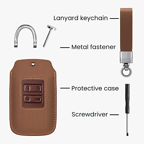 kwmobile Pokrowiec na kluczyki kompatybilne z Renault 4 przyciskami kluczyka samochodowego Smart Key (tylko bezkluczykowy Go) - pokrowiec na kluczyki - sztuczna skóra/zamsz - jasnobrązowy/brązowy