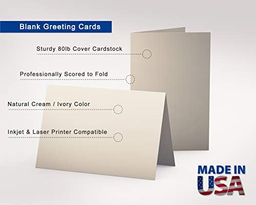 Cream Greeting Cards & Envelopes Set 5" x 7" 80lb Cover (218gsm) 40 Each image 5