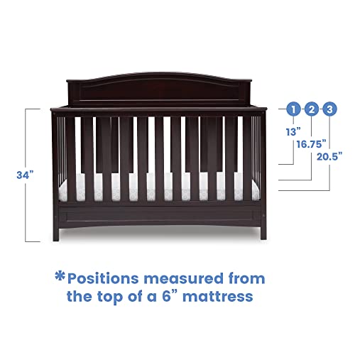 Image of Delta Children Emery 4-in-1 Convertible Baby Crib - Greenguard Gold Certified, Dark Chocolate