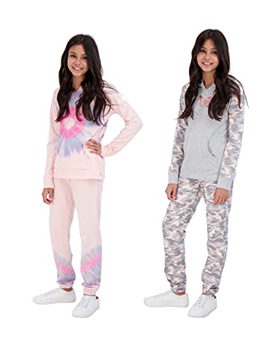 Star Ride Sweet Butterfly Girls 4-Piece Fleece Active Hoodie And Athletic Jogger Sweatpants And Sweatshirt Kids Clothing Set (Pink Ombre-Grey, 6X) #TOP1
