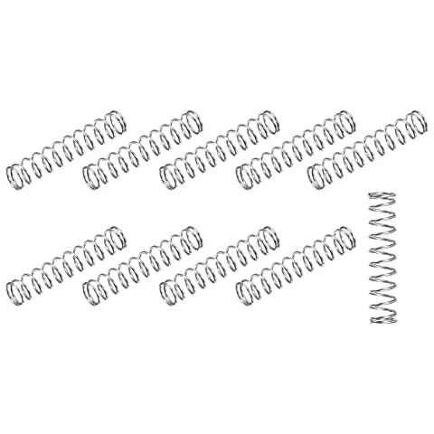 METALLIXITY Druckfedern (0,5 x 5 mm Außendurchmesser, 25 mm freie Länge), 20 Stück, 304 Edelstahl-Verlängerungsfeder - für Reparaturen im Geschäft, Heimwerker-Projekte, silberfarben Cover
