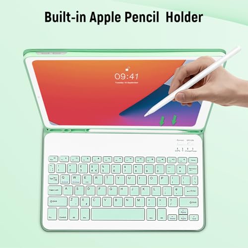 Keyboard Case for iPad 10.2 9th Generation(2021)- Case with Keyboard 10.2 inch,Detachable Wireless Keyboard Case with Pencil Holder - Image 4