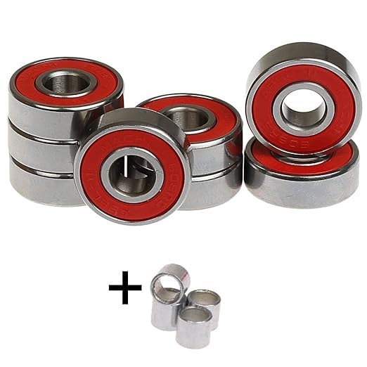 Set Cuscinetti Mach1 608 - 32 Pezzi + Spacer Per Pattini E Skateboard - Foto 8
