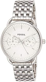 Fossil Uhr für Damen Tailor, QuarzMultifunktionswerk, 35mm Silbernes Edelstahlgehäuse mit Edelstahlarmband, ES3712