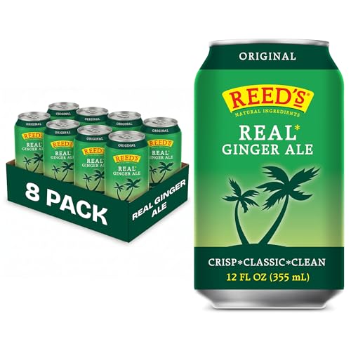 Reed's Real Ginger Ale, Pack of 8 (12 fl. oz. Can each) - Classic and Crisp Ale made with Real...