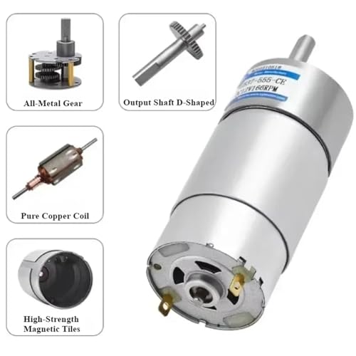 Moteur JGB37-555 CC 24V 38 RPM avec support pour automatisme robuste - 3