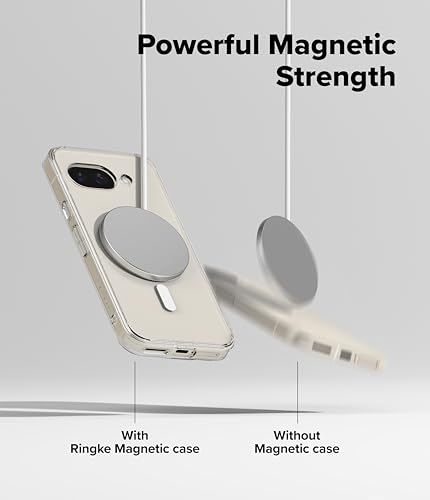 Image of Ringke Fusion Magnetic Compatible with Google Pixel 9a Case Cover [Strong Magnet] Transparent Hard Back Shockproof Soft TPU Bumer Pixel 9a Back Cover - Magnetic Clear
