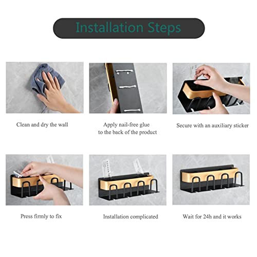 Toothbrush Holders Wall Mounted, 3 In 1 Stainless Steel Electric Toothbrush Holders For Bathroom, Victsun Adhesive Shower Toothbrush And Toothpaste Holder With Cup Organizer,Razor Holder (Space Grey) #TOP6