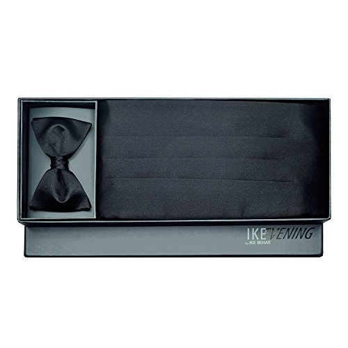 Black Silk Cummerbund & Bow Tie - IKE Evening Collection