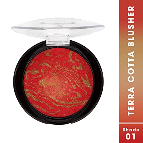 Image of FASHION COLOUR Waterproof Tera Cotta Blusher | Long Lasting, Lightweight Makeup Blusher for Face | Excellent Blending Powder | Creamy | 16g | Shade 01