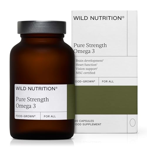 Wild Nutrition Pure Omega 3 Supplement | 250mg of DHA & EPA | Natural Cold Extracted Omega 3 Fish Oil | Omega 3 Fatty Acid Supplements | Sustainably Sourced Omega 3 250mg of DHA & EPA | 120 Capsules