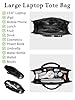 hzuisst Sacs pour ordinateur portable pour femme, sacs de travail de 15,6 pouces pour femme avec compartiment à déjeuner isotherme et étanche, sac à main en cuir synthétique, sac à main pour l'école #4