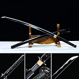 Full Tang Handmade Katana Samurai Sword High Carbon Steel Very Sharp katan Black sacbbard -41 inch ——Yu Qin Sword
