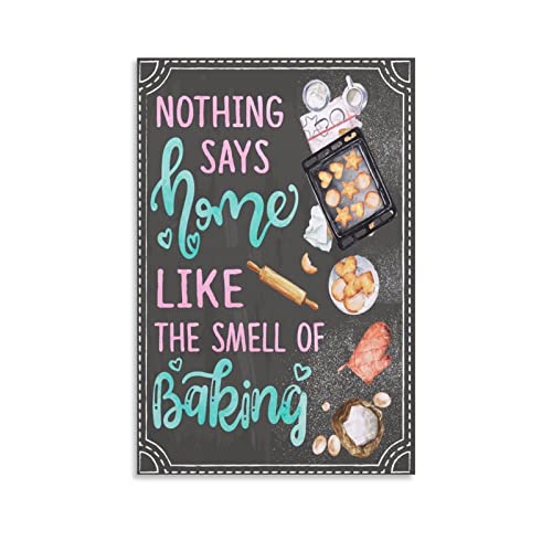 Kjhg Kitchen Poster Rbwsmell Of Baking Canvas Art Poster And Wall Art Picture Print Modern Family Bedroom Decor Posters 16X24Inch(40X60Cm) #TOP18