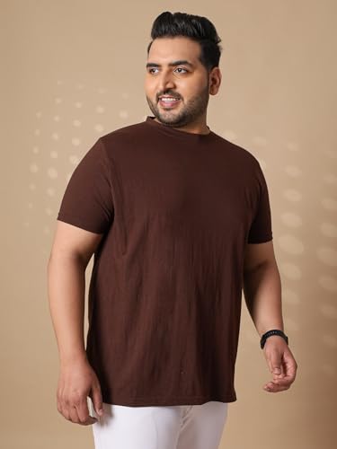 Image of Bigbanana Plus Size Men's Regular Fit Solid Round Neck Tshirt