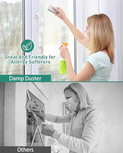 Image of FLYLIGHT Damp Duster,Magical Dust Cleaning Sponge Baseboard Cleaner Duster Sponge Tool,Reusable Dusters for Cleaning Blinds,Vents,Ceiling Fan,and Cobweb,Lock Dust,No Dust Flying and Spreading,Grey