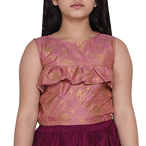 Image of Bitiya By Bhama Girl's Silk Blend Lehenga & Choli