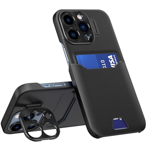 Coque iPhone 14 Pro portefeuille cuir PU pour voyager léger avec support photo et cartes