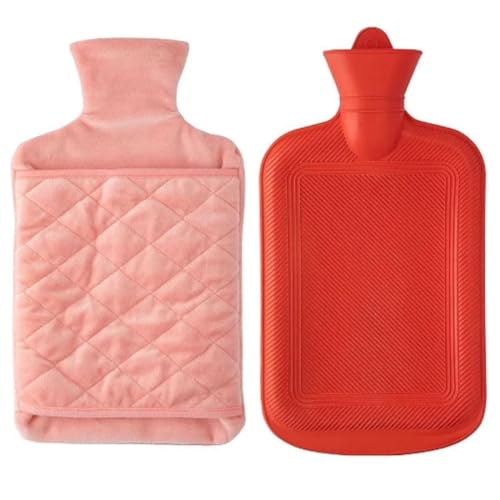 Bolsa Térmica Compressa Água Quente Fria Borracha Com Capa de Pelucia Dor Cólica Dores Acabamento Premium (Rosa)