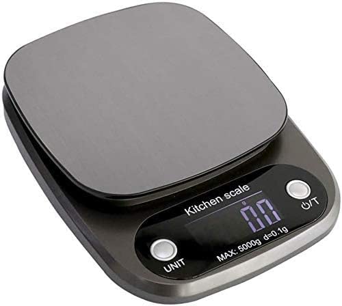 Electronic Scales Kitchen Baking Scale Digital Food LCD Display 0.1g/10kg High Precision Stainless Steel for Home (3kg/0.1g) ()