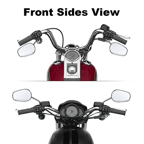 Image of SLMOTO Chrome Rearview Mirrors Fit for Harley Touring Sportster XL 1200 883 | 2 pack zinc alloy iron harley mirrors handlebar mount motorcycle rearview mirrors for 1982-2025 harley models side mirror