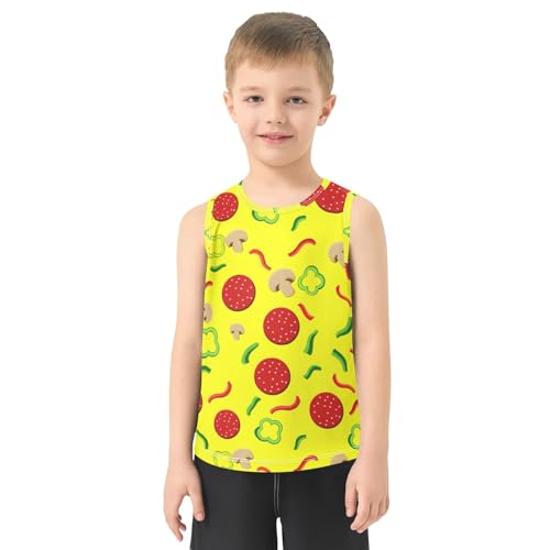 J JOYSAY Mushroom Pepper Slice Yellow Boys Tank Top Sleeveless Muscle Shirts Quick Dry Kids T-Shirts 3-15T2