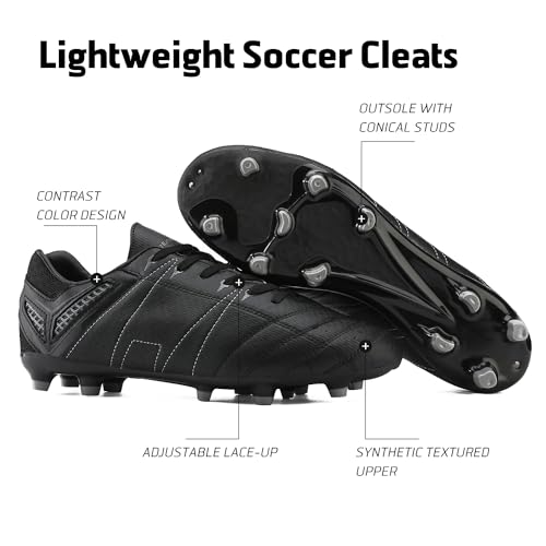 DREAM PAIRS Mens Sport Flexible Athletic Lace Up Light Weight Outdoor Cleats Football Soccer Shoes3