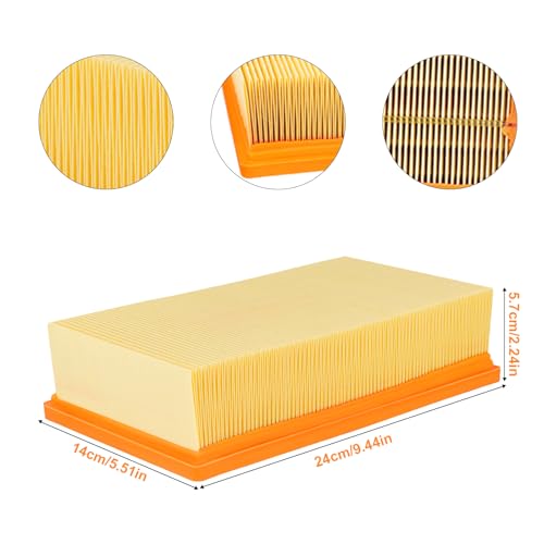 2 Stück Flachfaltenfilter Filter für Bosch GAS 35 L AFC, GAS 35 L SFC+, GAS 35 M AFC, GAS 55 M AFC Staubsauger,Ersatzfilter für Kärcher 6.904-367.0 Nass-/Trockensauge NT25/1 Ap, NT 30/1,NT35/1 Ap