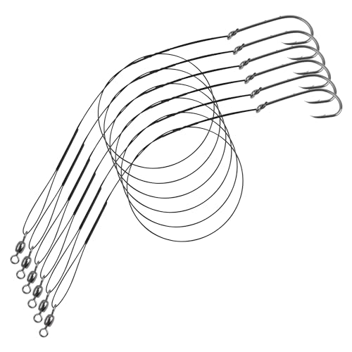 18pcs Wire Leader Rigs with Baitholder Fishing Hooks,Snelled Hook Leader Rig Catfish Bass Catfish Rig with Offset Fishing Hooks Size 2/0