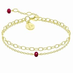 Dainty Ruby Layered Bracelet
