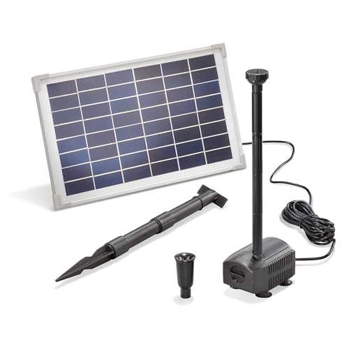 101912 Pompe solaire pour bassin de jardin 12 W avec panneau solaire 650 l/h Capacité de refoulement 1,4 m Hauteur de refoulement esotec Professional Série de produits Kit complet Fontaine de jardin