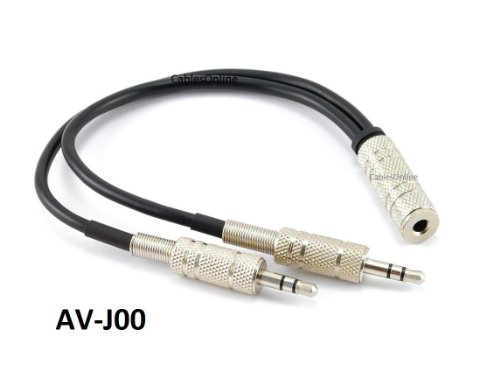 Cable auxiliar 3.5mm 2 macho a 1 hembra negro miniatura 2