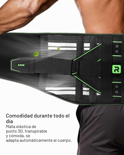 Soporte lumbar verde S con correa ajustable para el dolor de espalda 5