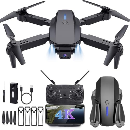 Image of dRoNe wItH hD DuAl cAmErA,4K-Ne cLiCk tAkEoFf /lAnDiNg FlIp rOlLiNg gEsTuRe cOnTrOl wI-Fi cAmErA ReMoTe cOnTrOl dRoNe (S-28)